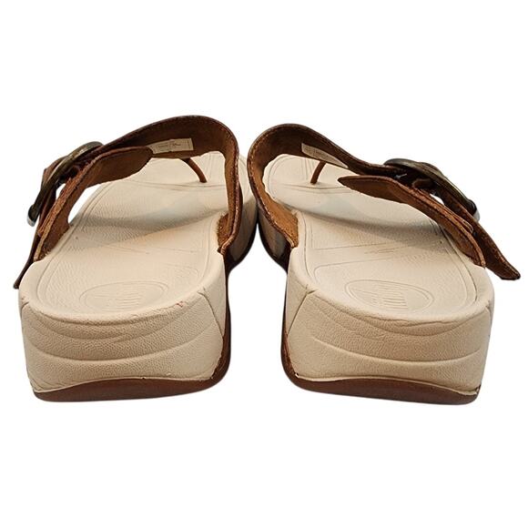 Flipflop Hooper 125-113 Toffee Tan Leather Thong Sandal Womens Sz 8–Gently Used - Picture 5 of 7